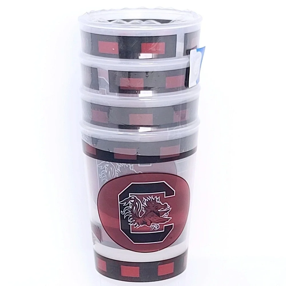 University of South Carolina GAMECOCKS 4 Tumbler Set NEW Licensed Plastic Cups